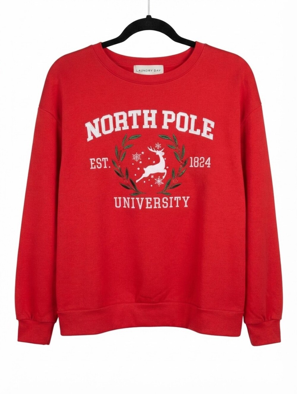 Women's State of Mind Red North Pole University Sweatshirt XXL
